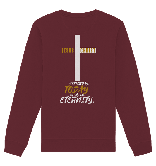 Jesus Christ (Backprint) - Organic Basic Unisex Sweatshirt - Weggefährten Mindset