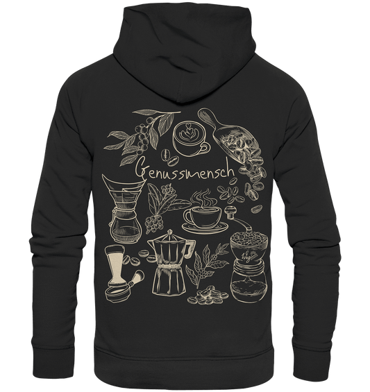 Genussmensch (Backprint) - Organic Hoodie - Weggefährten Mindset