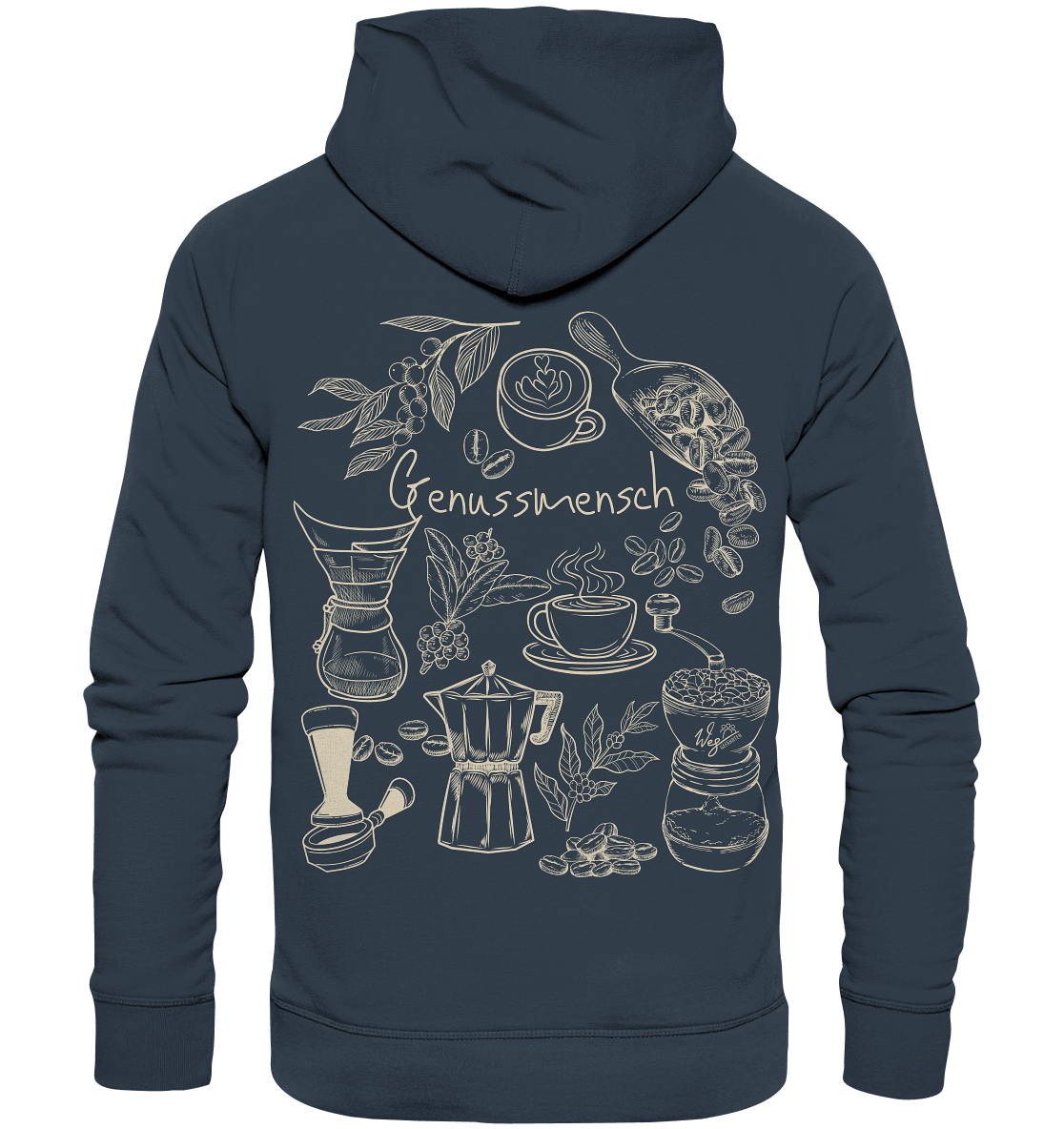 Genussmensch (Backprint) - Organic Hoodie - Weggefährten Mindset