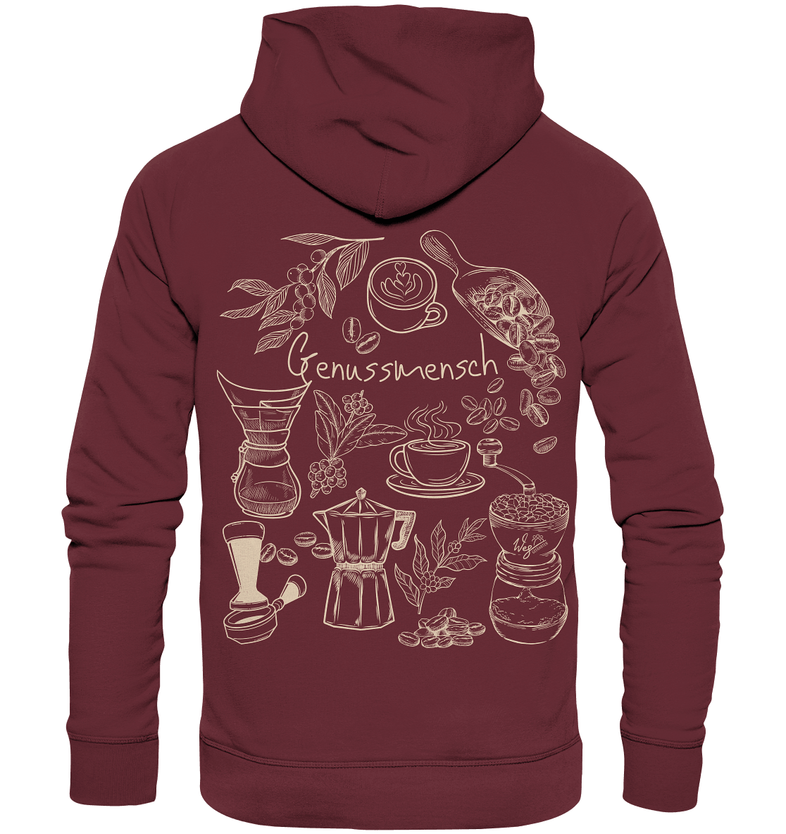 Genussmensch (Backprint) - Organic Hoodie - Weggefährten Mindset
