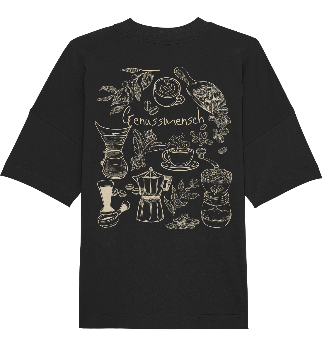 Genussmensch (Backprint) - Organic Oversize Shirt - Weggefährten Mindset