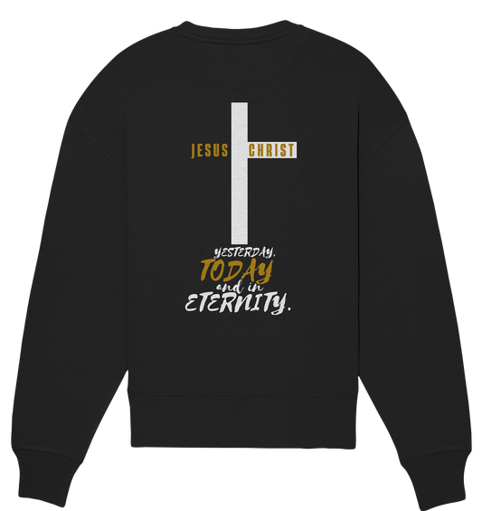 Jesus Christ (Backprint) - Organic Oversize Sweatshirt - Weggefährten Mindset