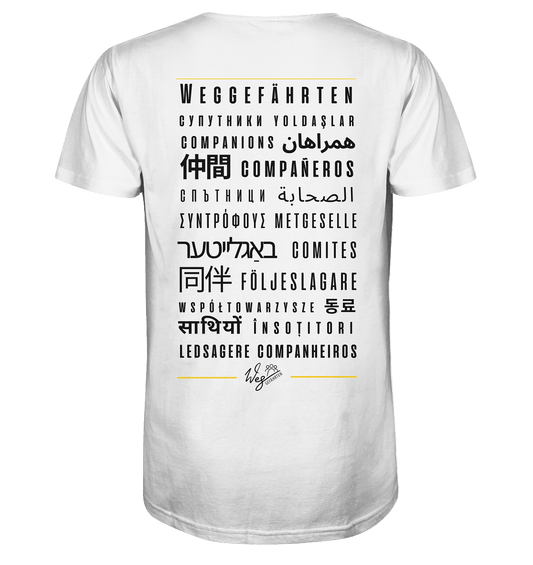 Weggefährten Sprachen (schwarz / Backprint) - Organic Shirt - Weggefährten Mindset