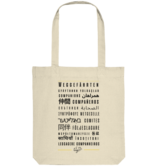 Weggefährten Sprachen (schwarz / Backprint) - Organic Tote-Bag - Weggefährten Mindset