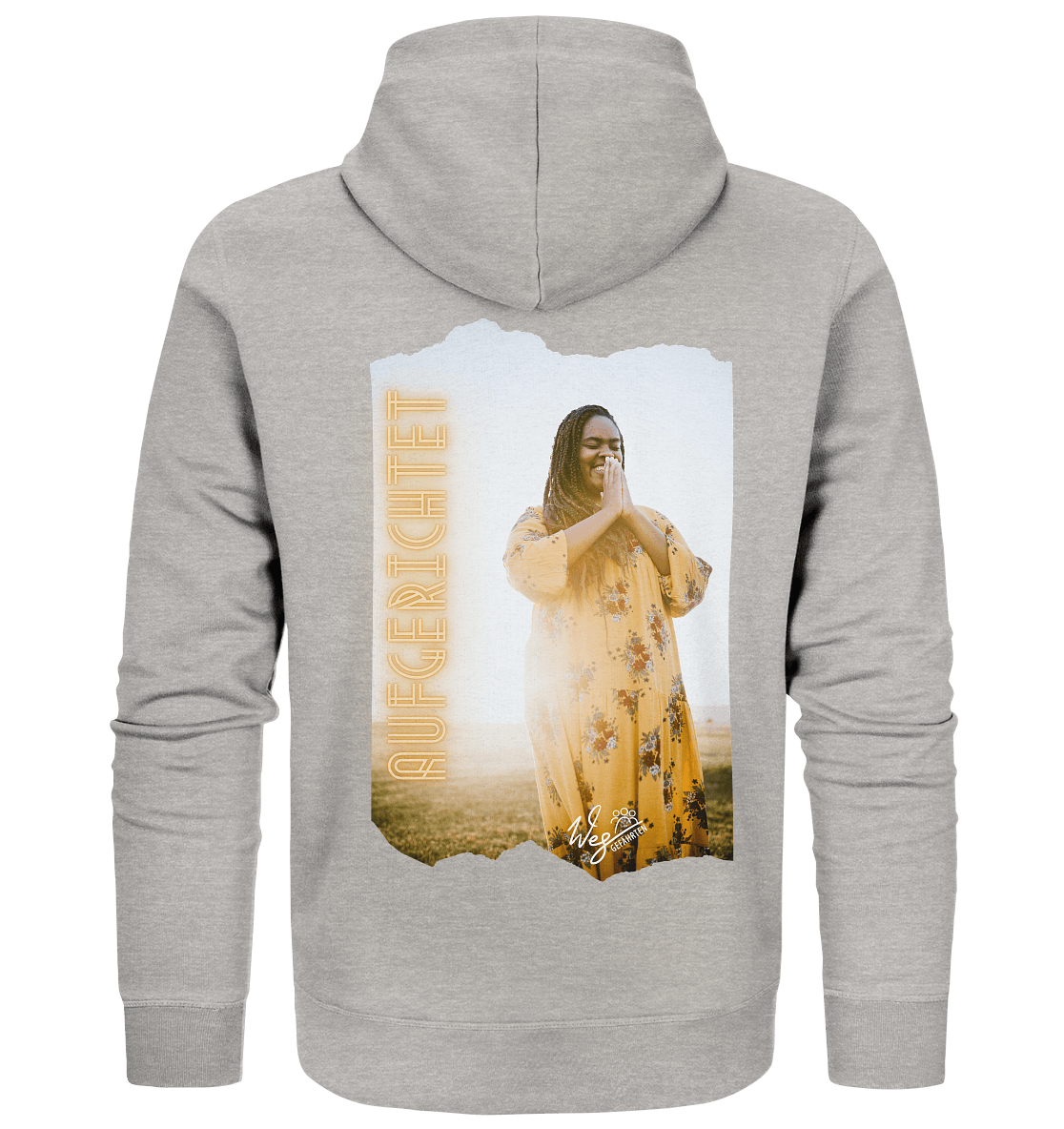 Aufgerichtet (Backprint) - Organic Zipper - Weggefährten Mindset
