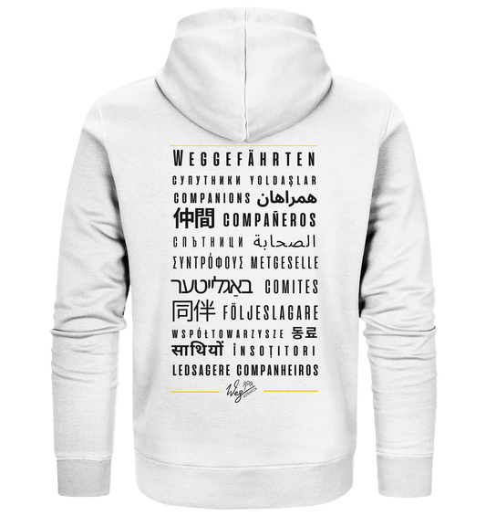 Weggefährten Sprachen (schwarz / Backprint) - Organic Zipper - Weggefährten Mindset