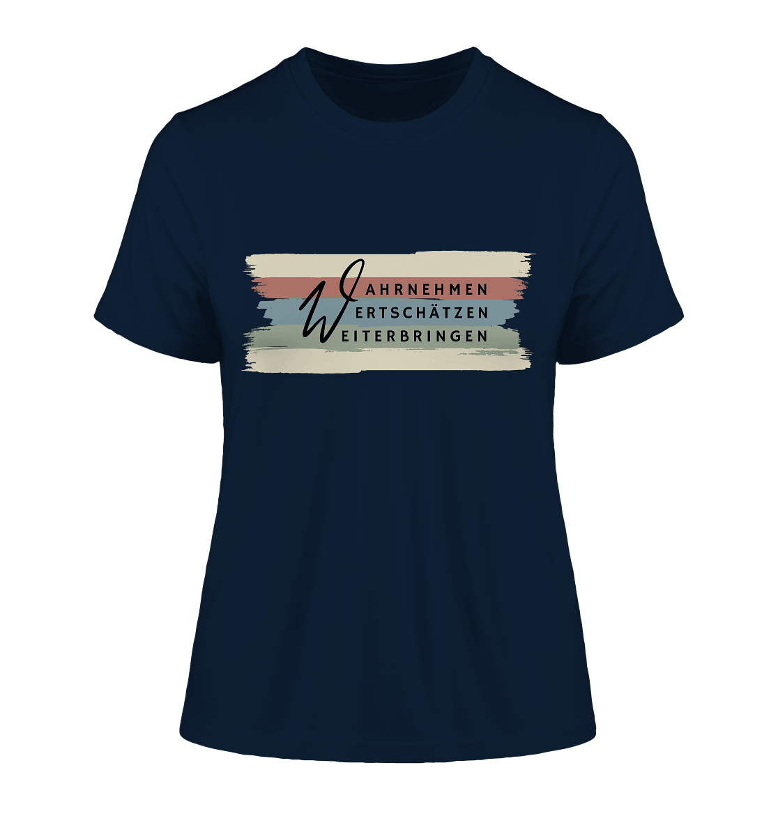 WERTE - Pinselstriche - Fitted Ladies Organic Shirt - Weggefährten Mindset