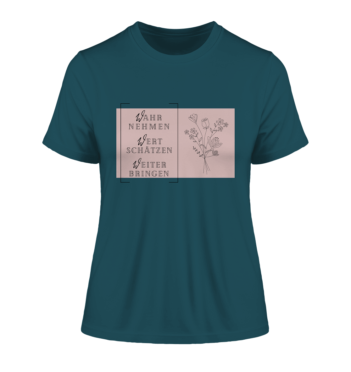 WERTE - Blumenstrauß - Fitted Ladies Organic Shirt - Weggefährten Mindset