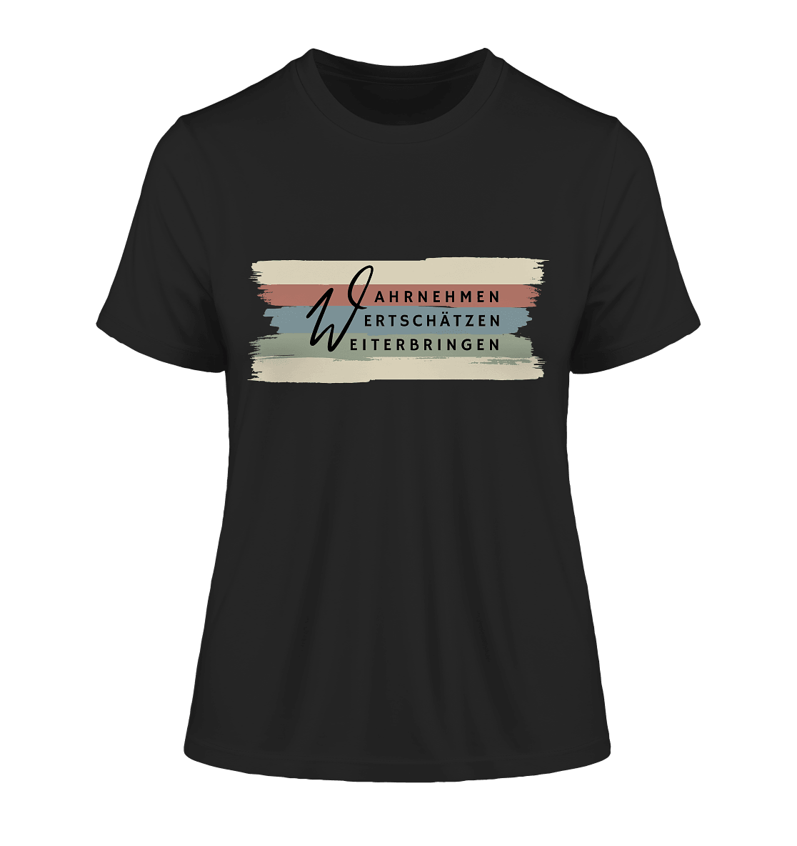 WERTE - Pinselstriche - Fitted Ladies Organic Shirt - Weggefährten Mindset