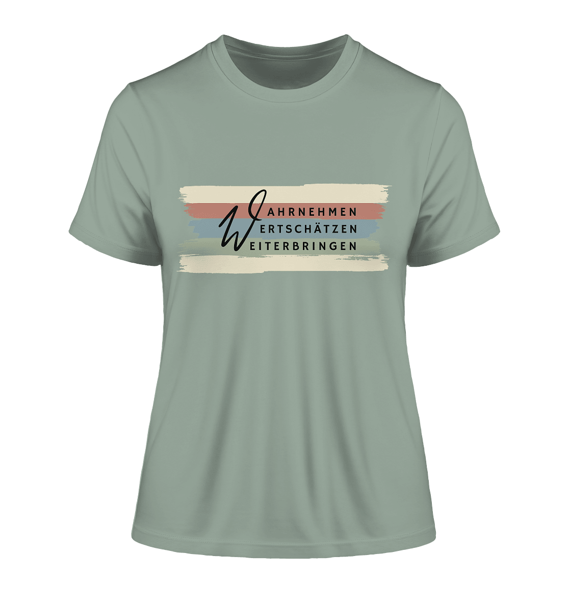 WERTE - Pinselstriche - Fitted Ladies Organic Shirt - Weggefährten Mindset