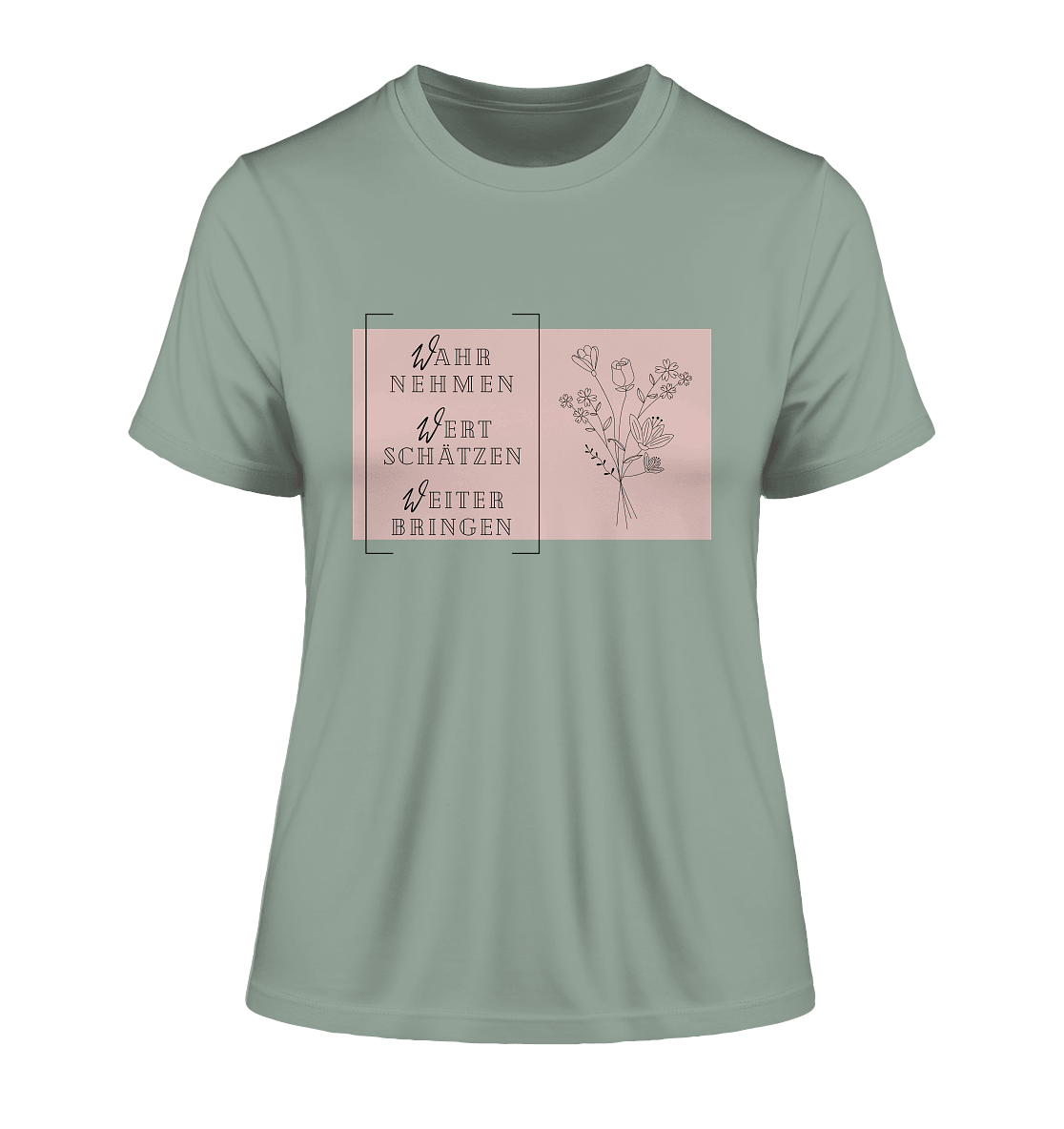 WERTE - Blumenstrauß - Fitted Ladies Organic Shirt - Weggefährten Mindset