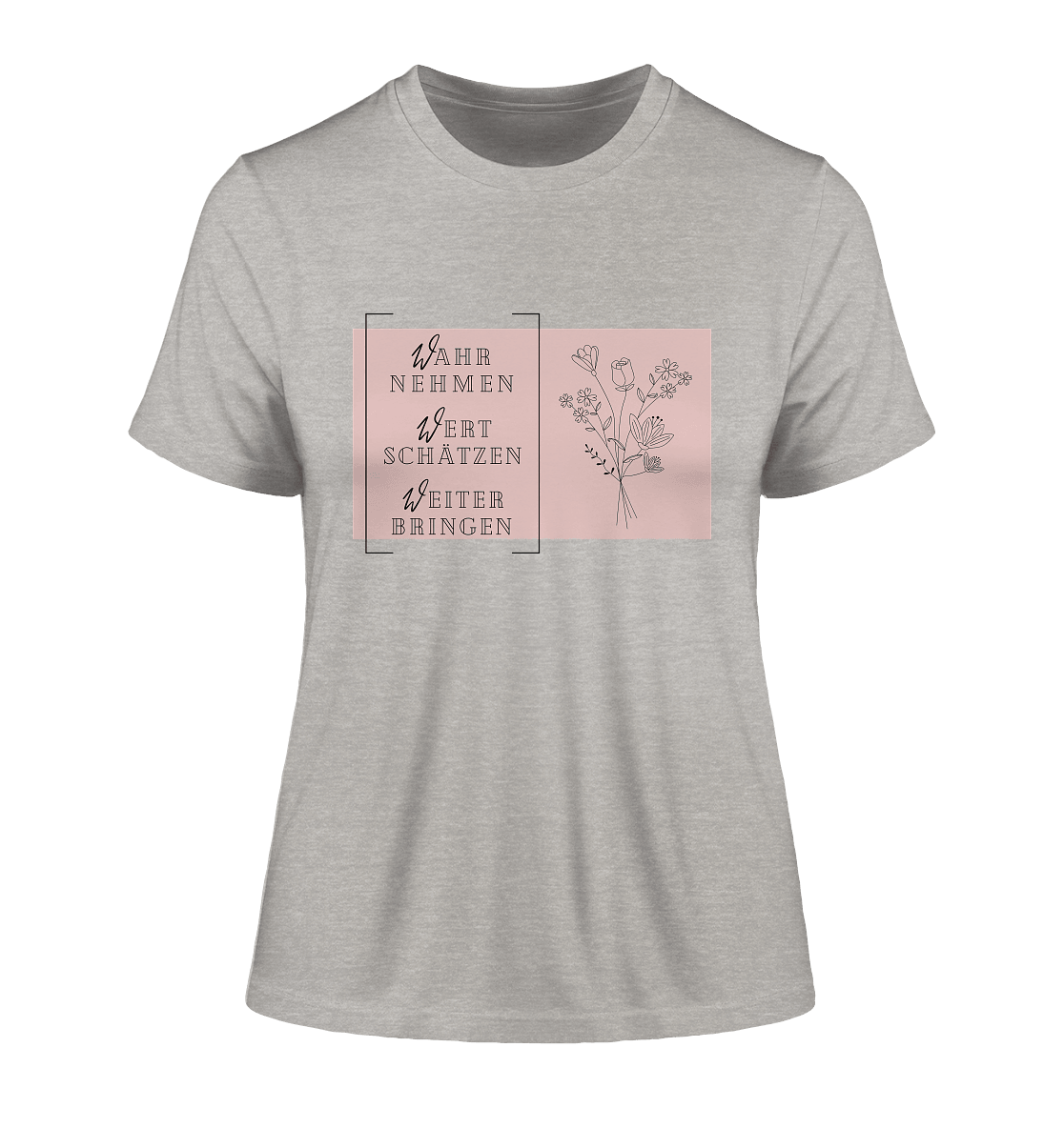 WERTE - Blumenstrauß - Fitted Ladies Organic Shirt - Weggefährten Mindset