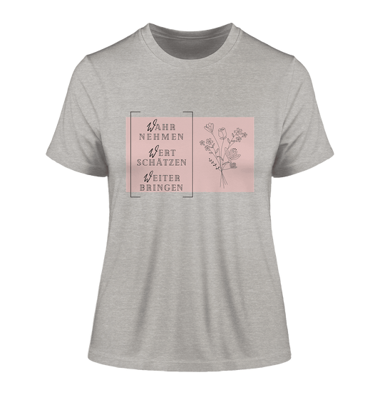 WERTE - Blumenstrauß - Fitted Ladies Organic Shirt - Weggefährten Mindset