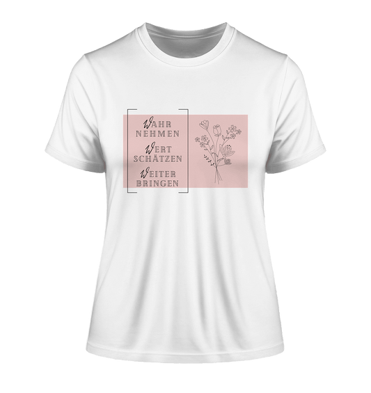 WERTE - Blumenstrauß - Fitted Ladies Organic Shirt - Weggefährten Mindset
