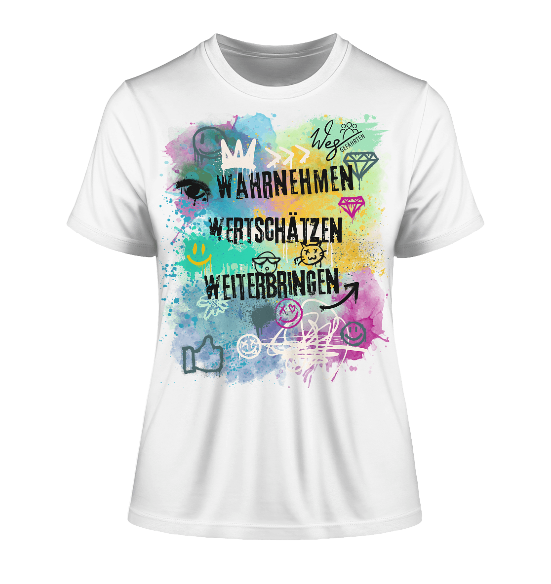 WERTE - Graffiti - Fitted Ladies Organic Shirt - Weggefährten Mindset