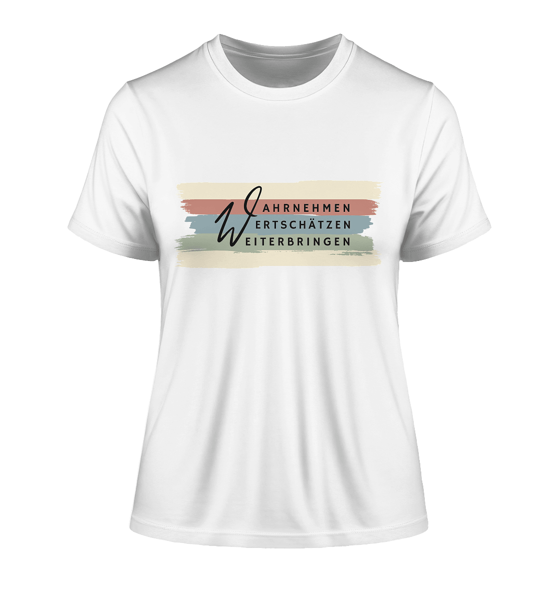 WERTE - Pinselstriche - Fitted Ladies Organic Shirt - Weggefährten Mindset