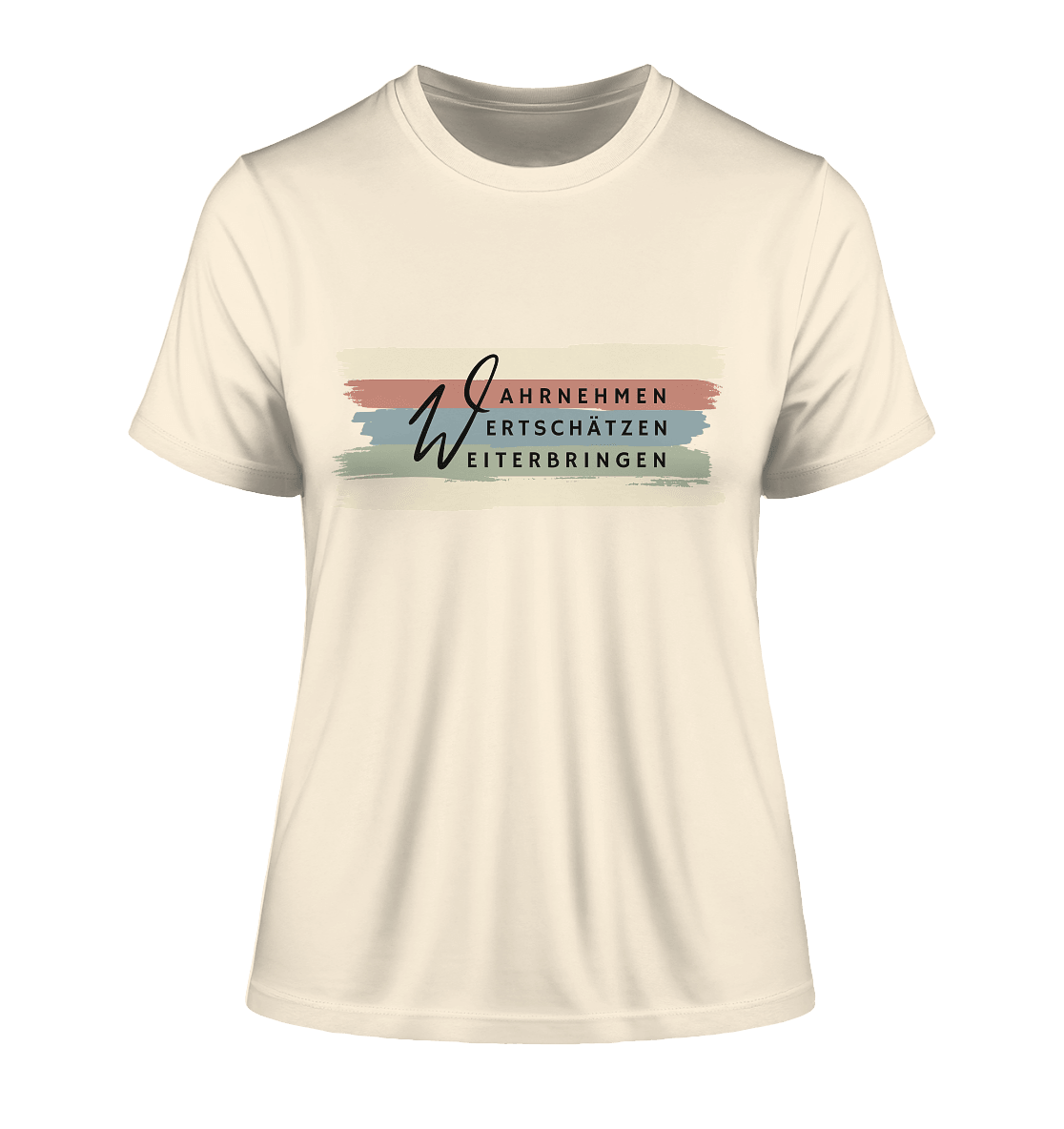 WERTE - Pinselstriche - Fitted Ladies Organic Shirt - Weggefährten Mindset