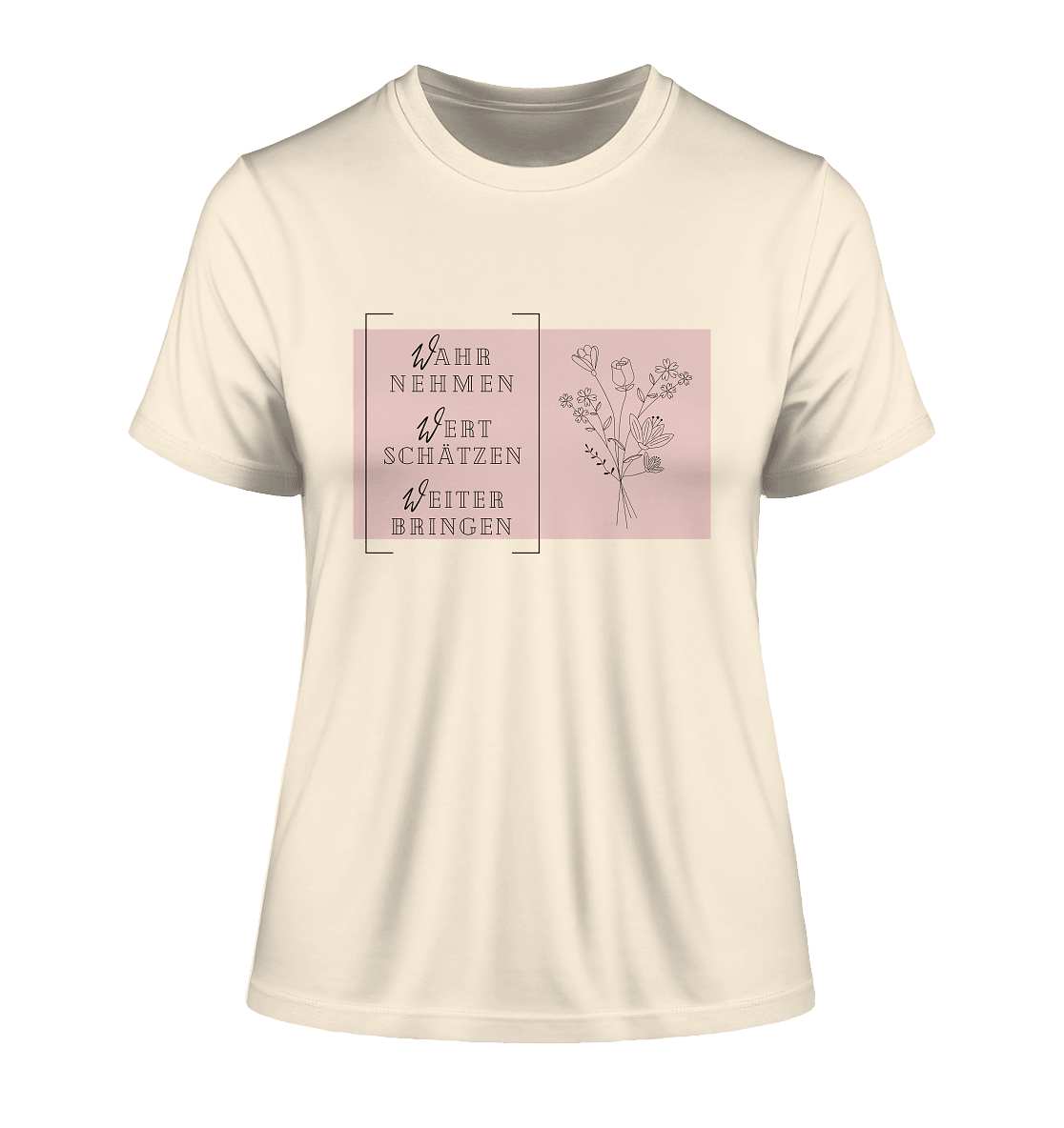 WERTE - Blumenstrauß - Fitted Ladies Organic Shirt - Weggefährten Mindset
