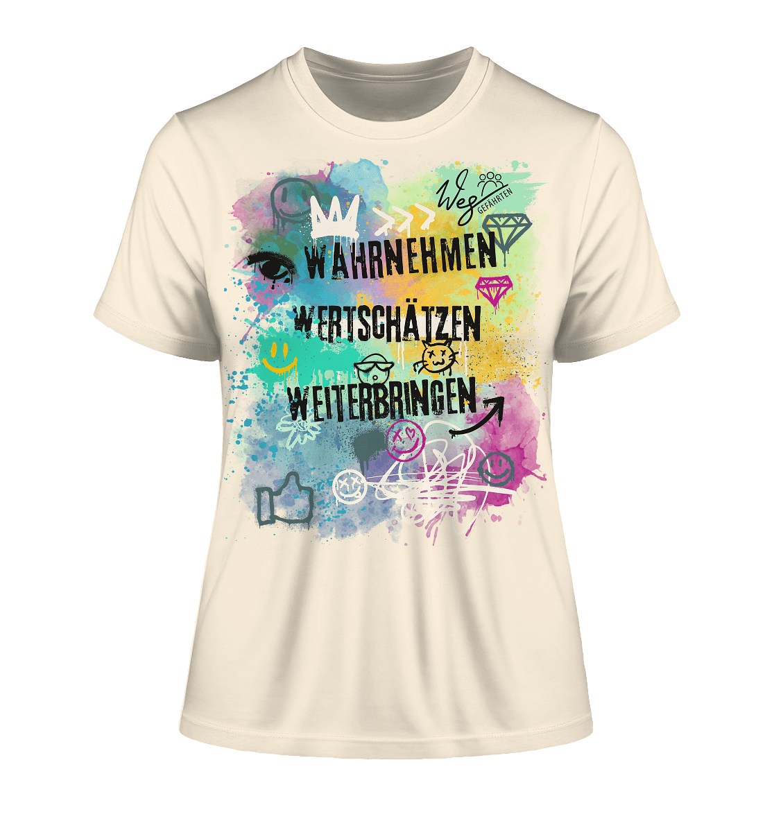 WERTE - Graffiti - Fitted Ladies Organic Shirt - Weggefährten Mindset