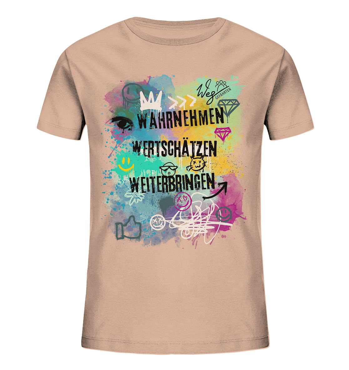 WERTE - Graffiti - Kids Organic Shirt - Weggefährten Mindset