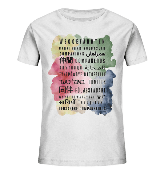 Weggefährten Sprachen (bunt) - Kids Organic Shirt - Weggefährten Mindset