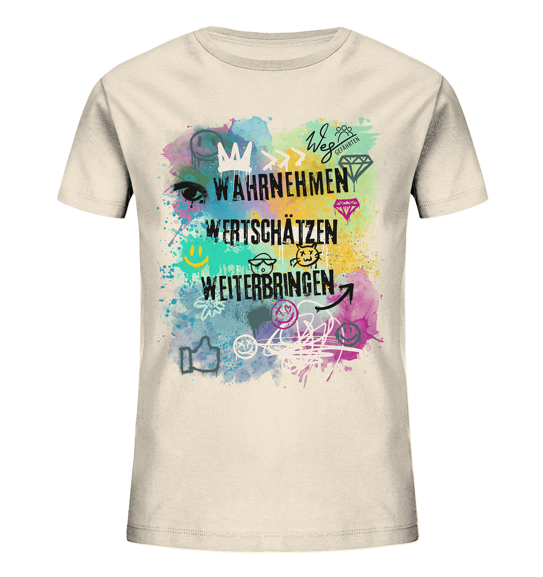 WERTE - Graffiti - Kids Organic Shirt - Weggefährten Mindset