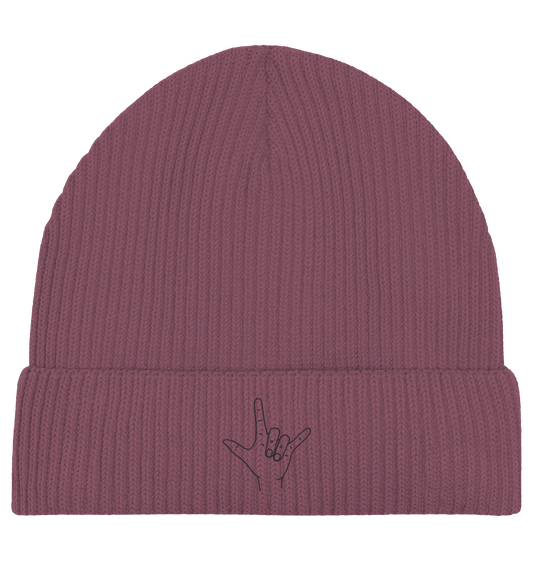 I Love You (Gebärde) - Organic Fisherman Beanie - Weggefährten Mindset