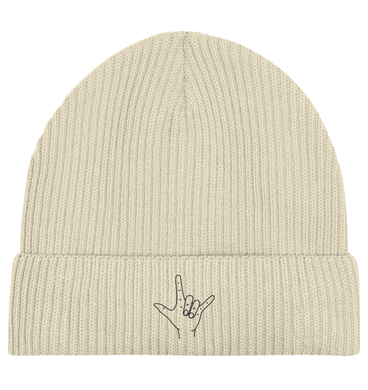 I Love You (Gebärde) - Organic Fisherman Beanie - Weggefährten Mindset