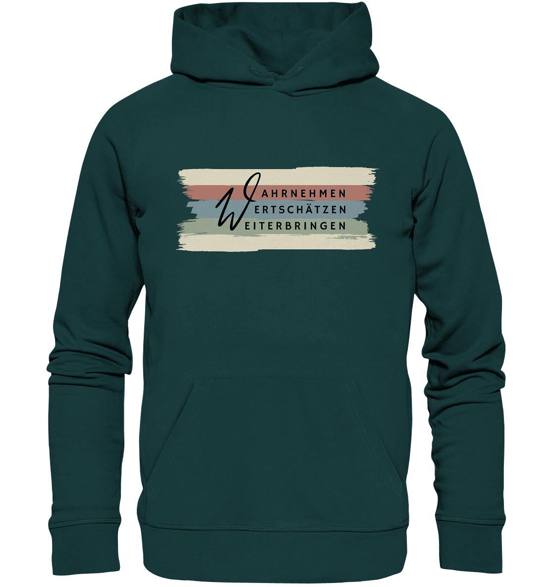 WERTE - Pinselstriche - Organic Hoodie - Weggefährten Mindset