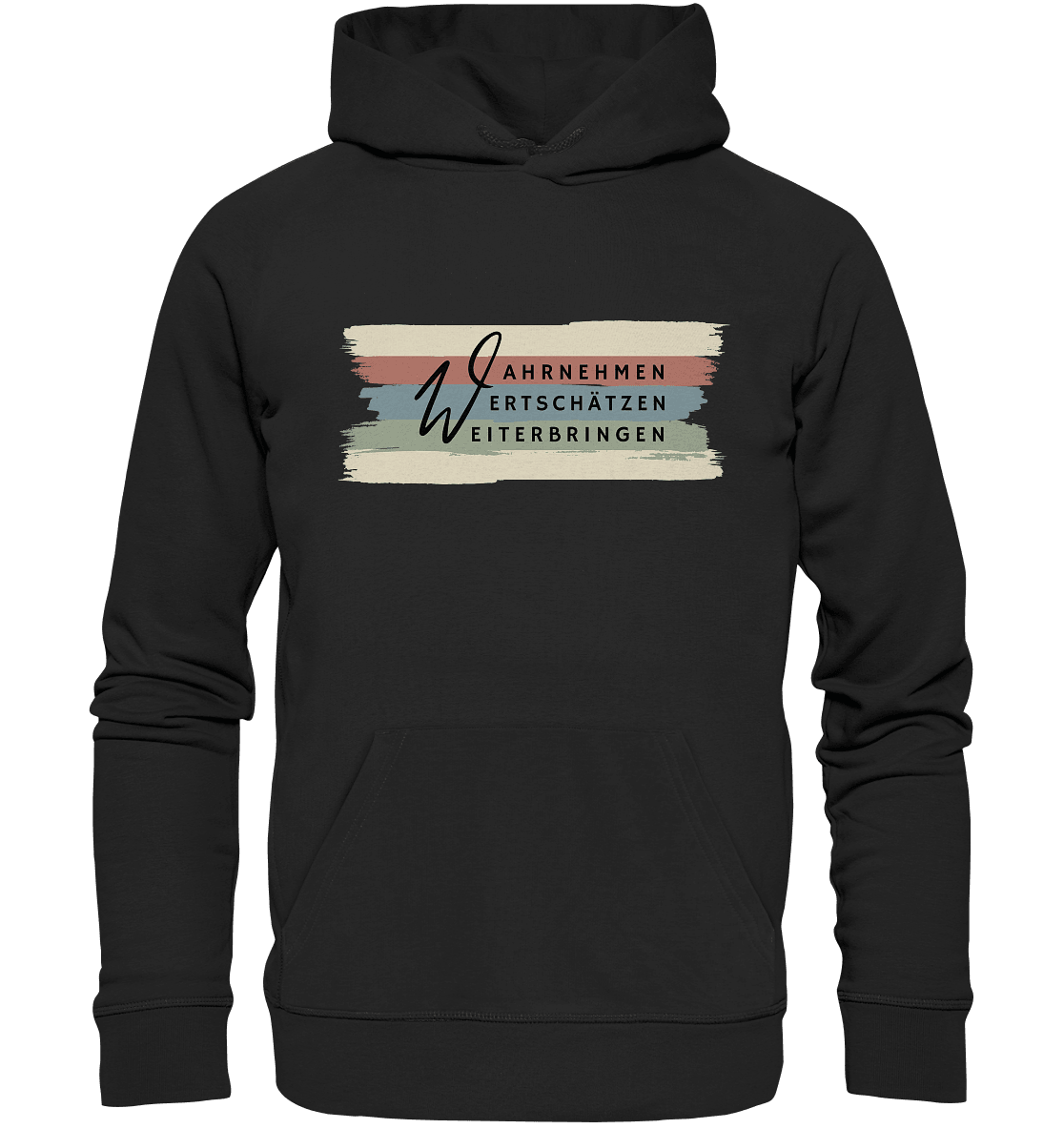 WERTE - Pinselstriche - Organic Hoodie - Weggefährten Mindset