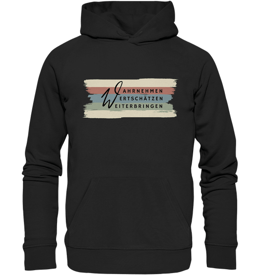 WERTE - Pinselstriche - Organic Hoodie - Weggefährten Mindset