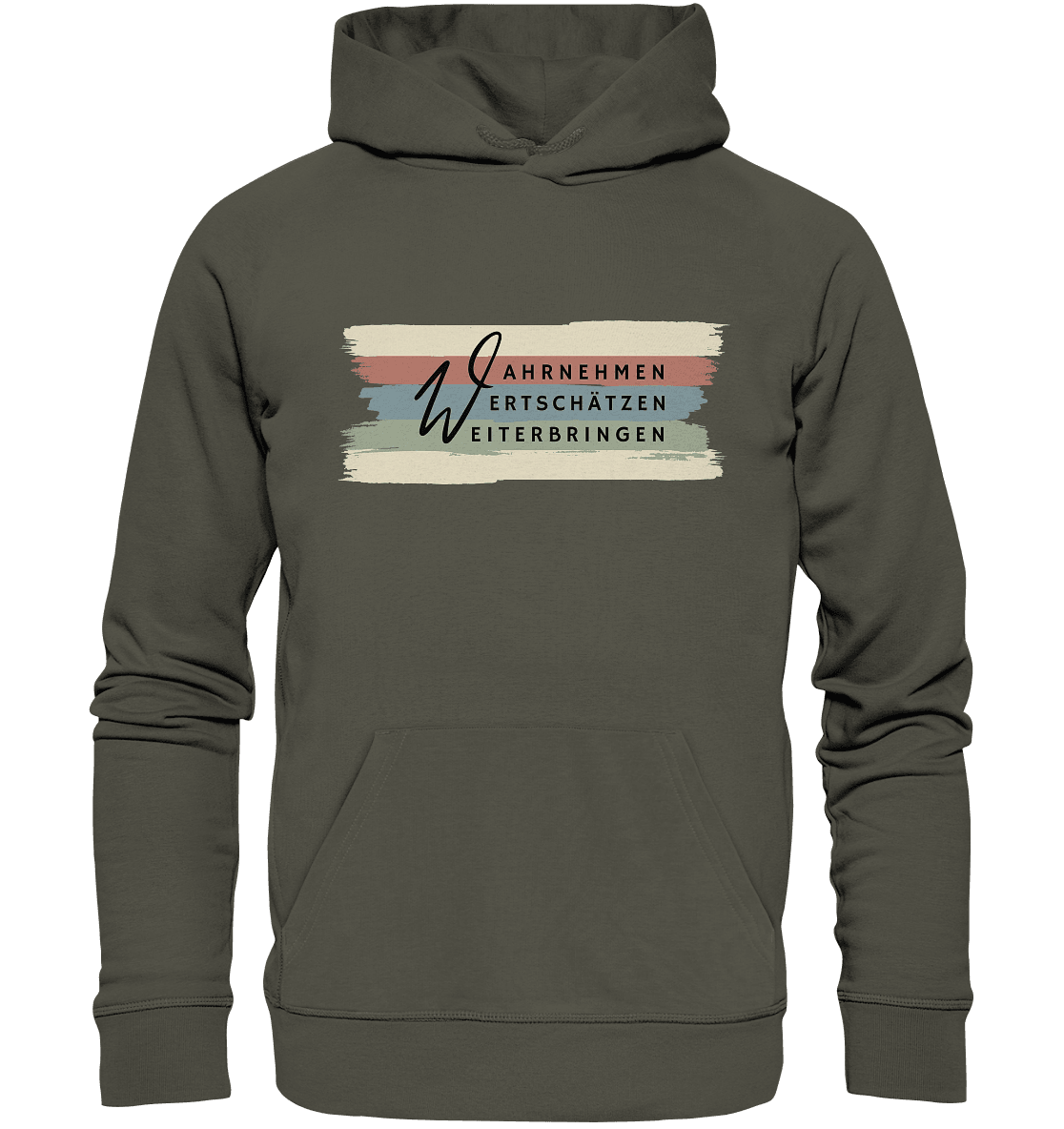 WERTE - Pinselstriche - Organic Hoodie - Weggefährten Mindset