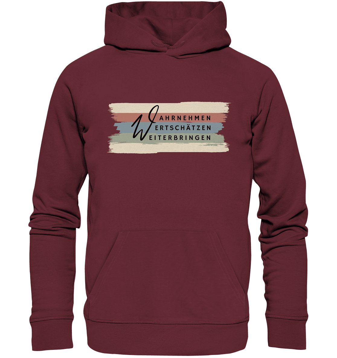 WERTE - Pinselstriche - Organic Hoodie - Weggefährten Mindset
