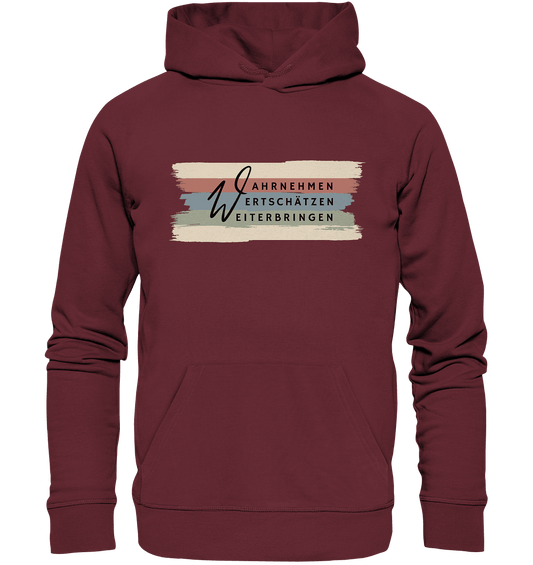 WERTE - Pinselstriche - Organic Hoodie - Weggefährten Mindset