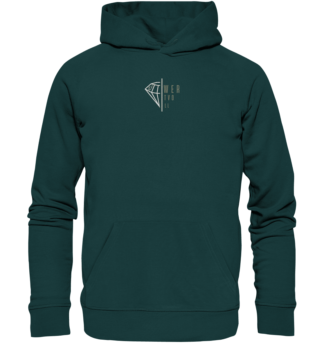 WERTVOLL Diamant (Stick) - Organic Hoodie (Stick) - Weggefährten Mindset