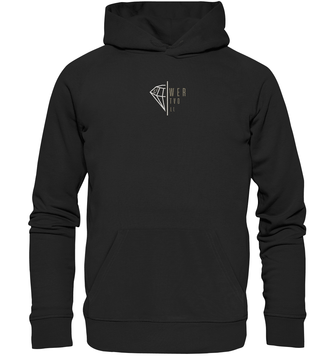 WERTVOLL Diamant (Stick) - Organic Hoodie (Stick) - Weggefährten Mindset