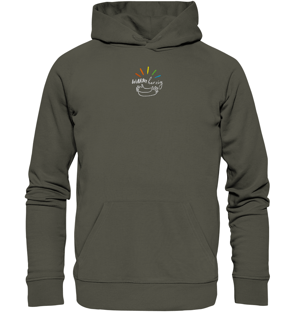 Warmherzig - Organic Hoodie (Stick) - Weggefährten Mindset