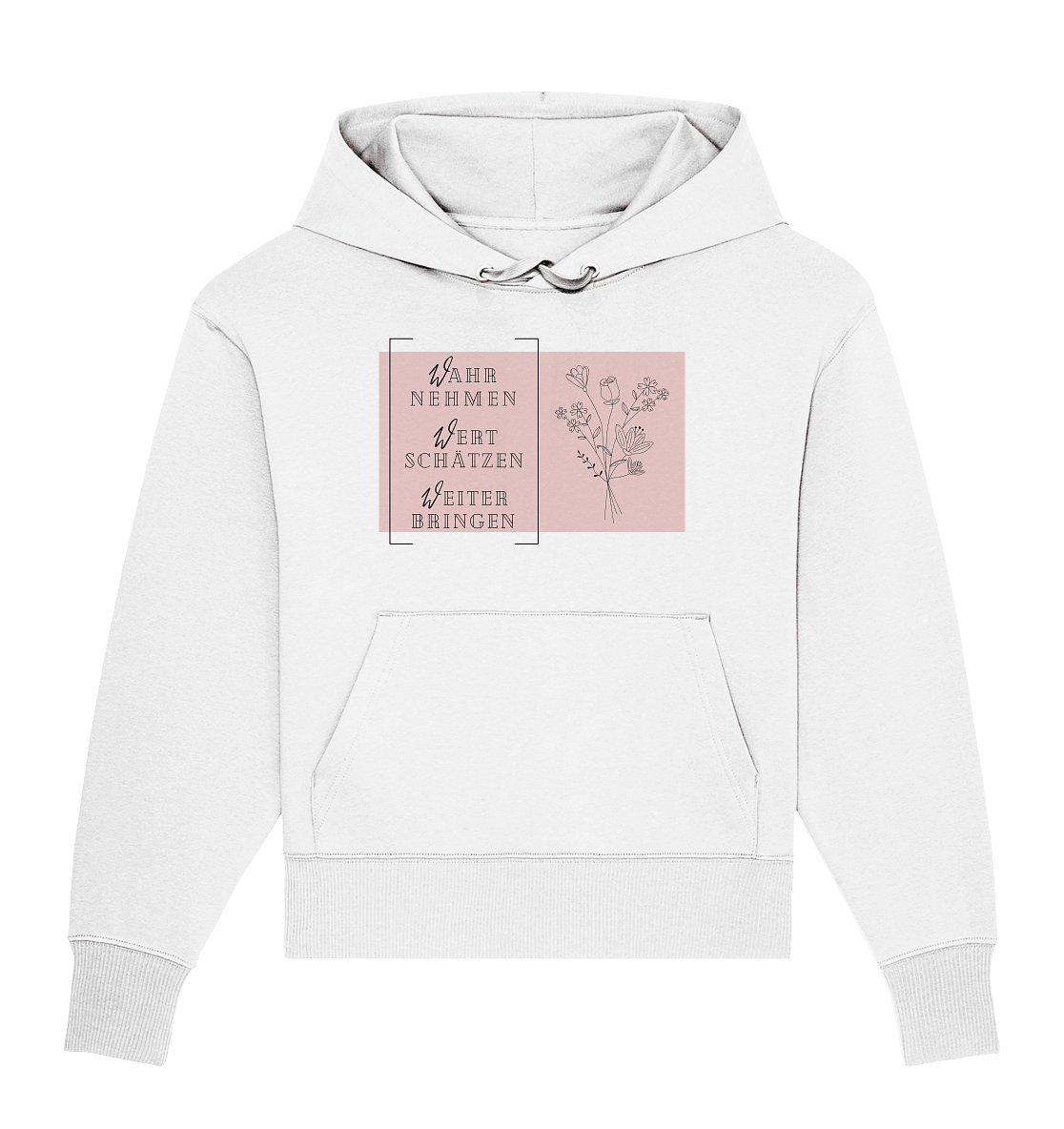 WERTE - Blumenstrauß - Organic Oversize Hoodie - Weggefährten Mindset