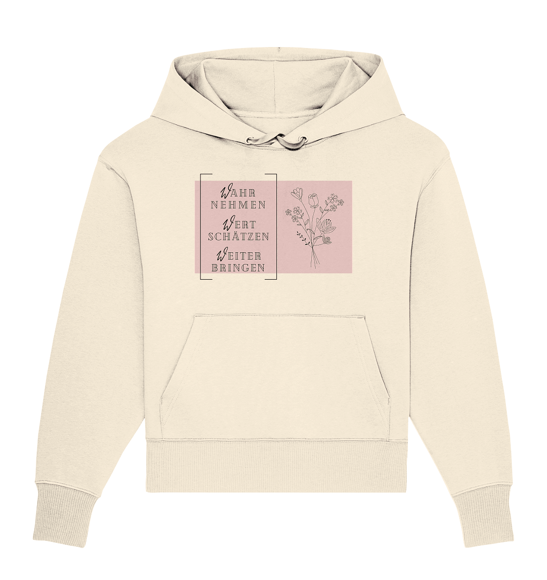 WERTE - Blumenstrauß - Organic Oversize Hoodie - Weggefährten Mindset