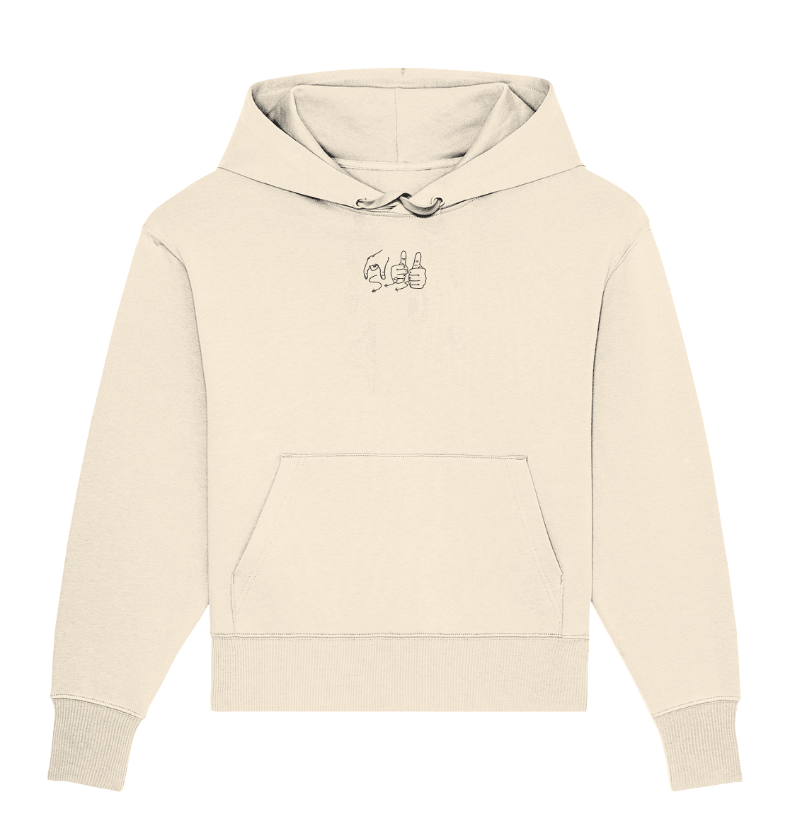 Weggefährten (Gebärde) - Organic Oversize Hoodie (Stick) - Weggefährten Mindset