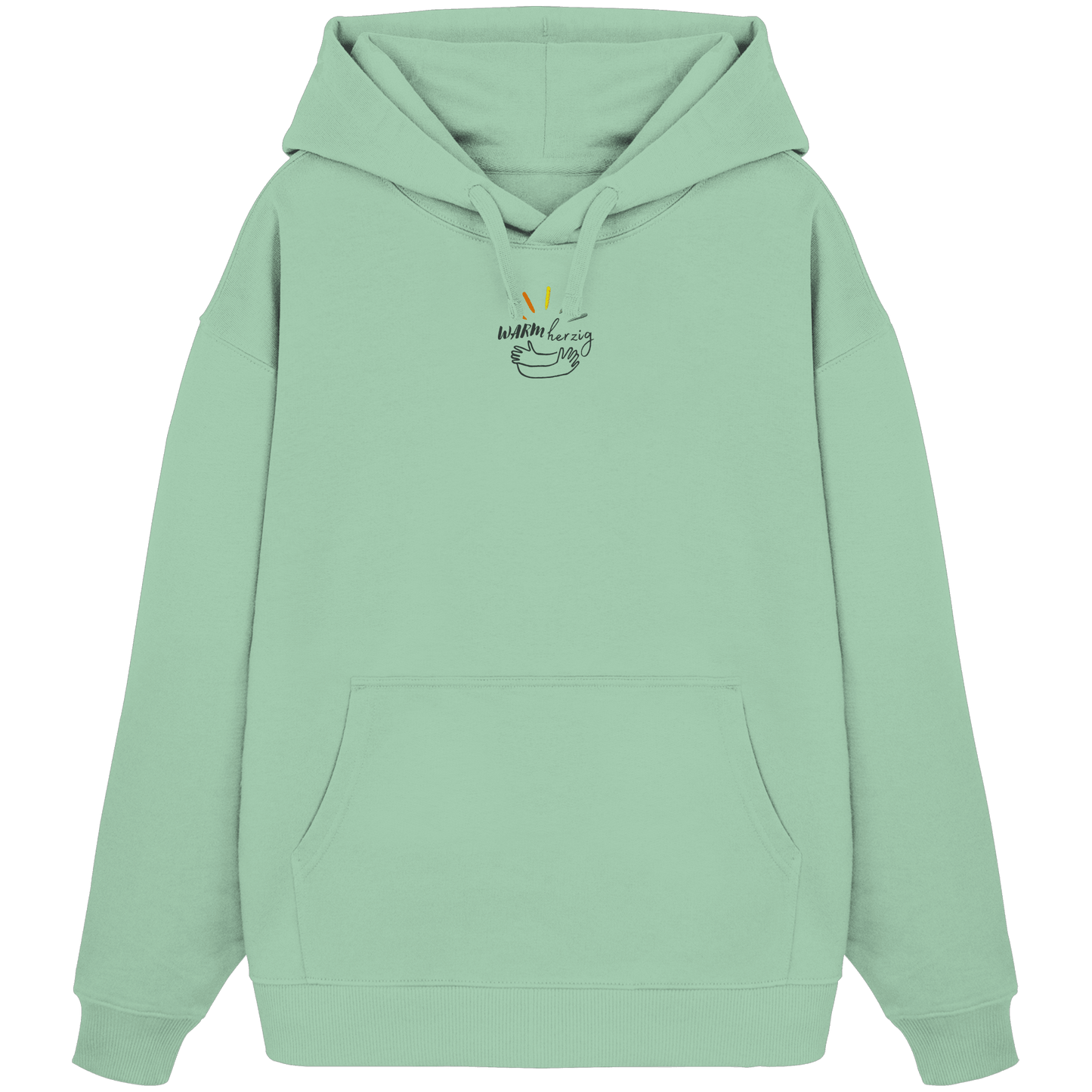 Warmherzig (Stick) - Organic Oversize Hoodie (Stick) - Weggefährten Mindset