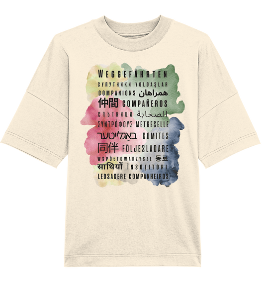 Weggefährten Sprachen (bunt) - Organic Oversize Shirt - Weggefährten Mindset