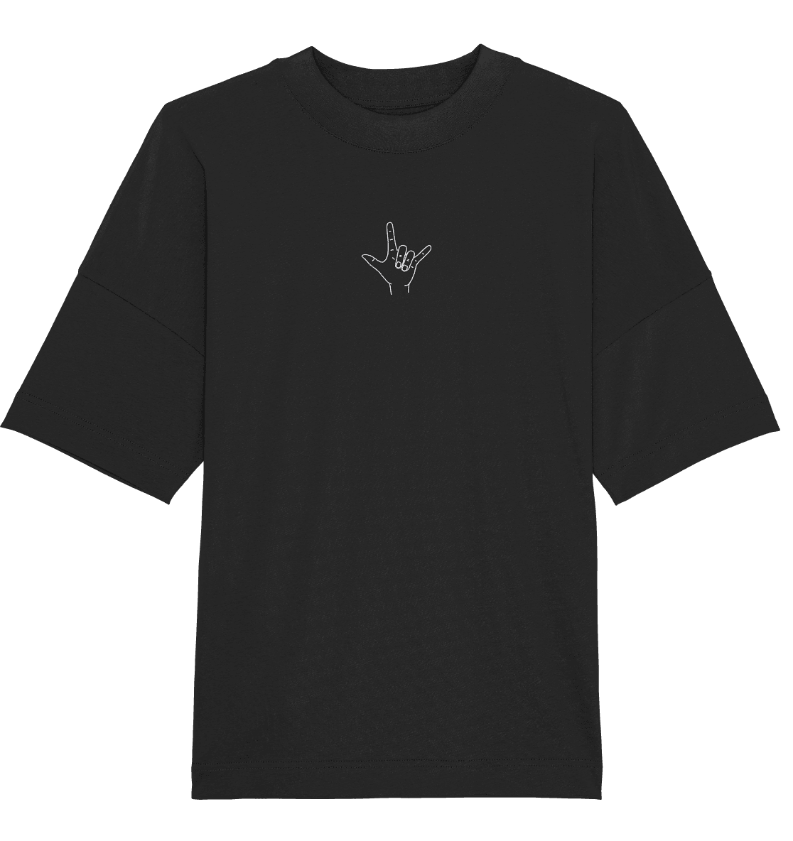 I Love You (Gebärde) - Organic Oversize Shirt (Stick) - Weggefährten Mindset