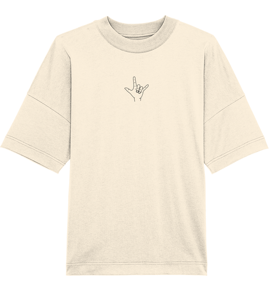 I Love You (Gebärde) - Organic Oversize Shirt (Stick) - Weggefährten Mindset