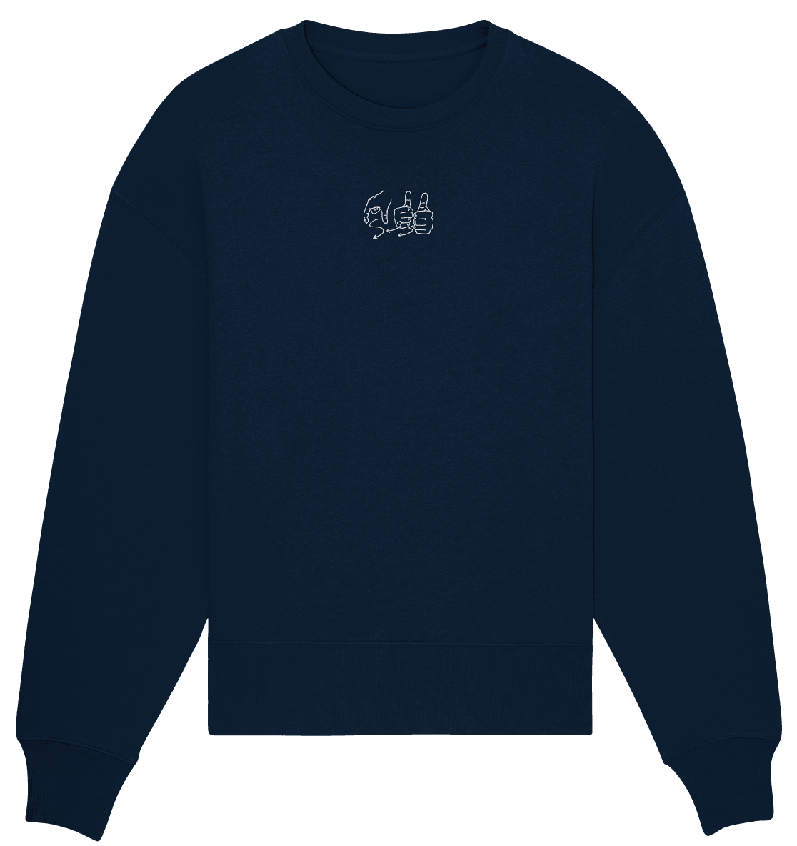 Weggefährten (Gebärde) - Organic Oversize Sweatshirt (Stick) - Weggefährten Mindset