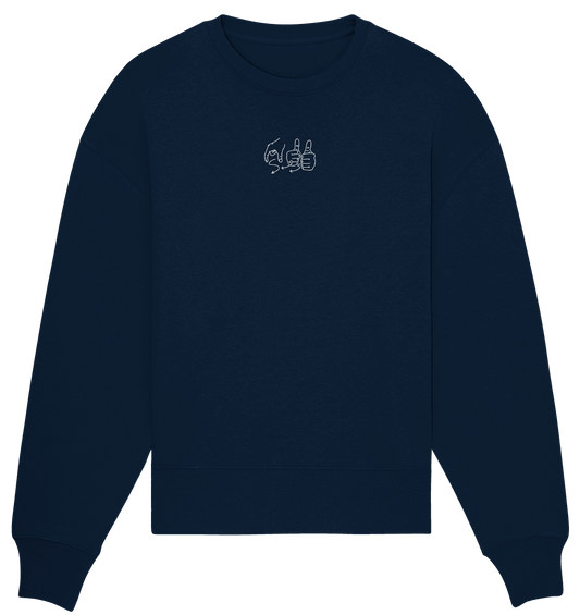 Weggefährten (Gebärde) - Organic Oversize Sweatshirt (Stick) - Weggefährten Mindset