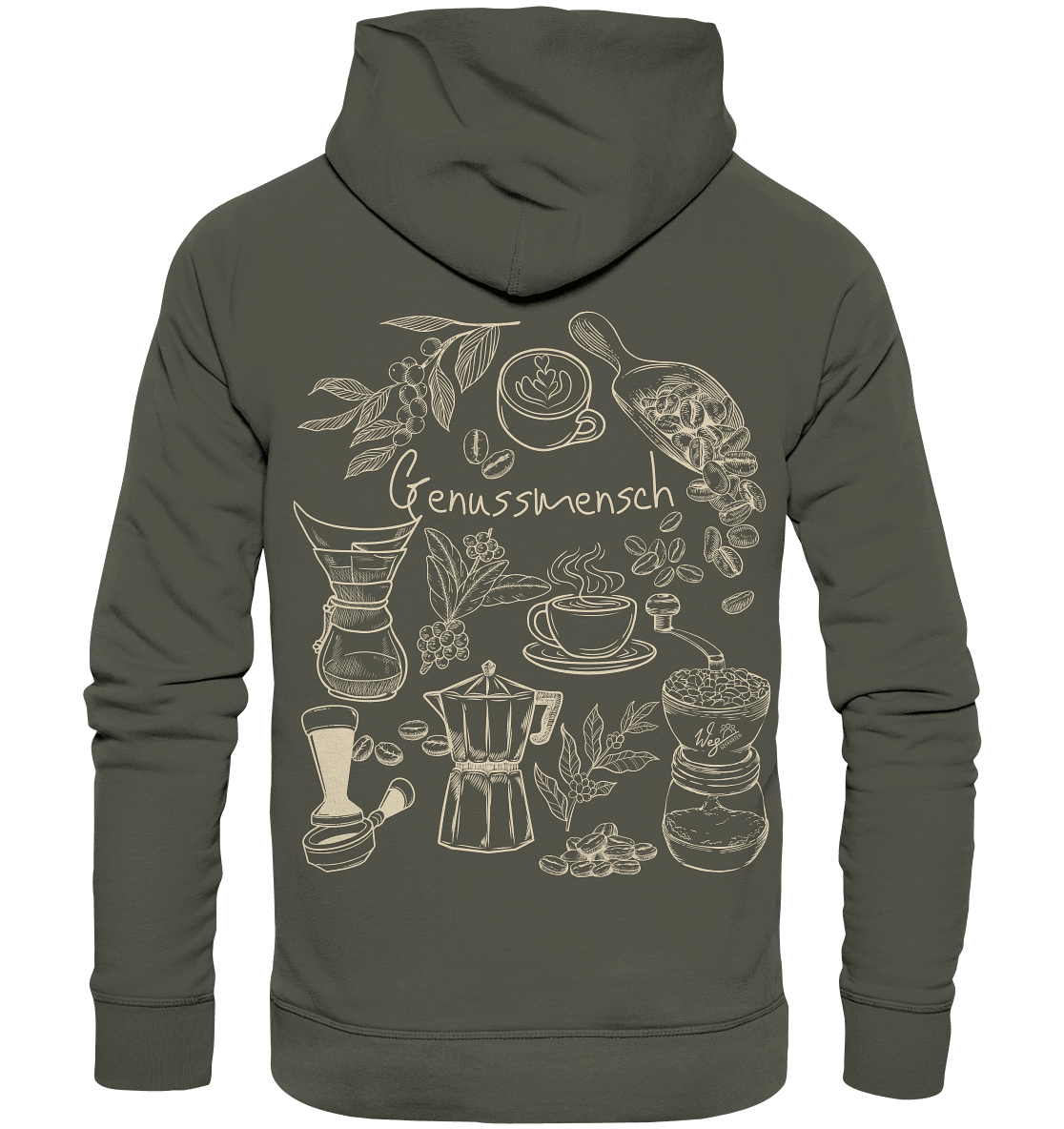 Genussmensch (Backprint) - Organic Hoodie - Weggefährten Mindset