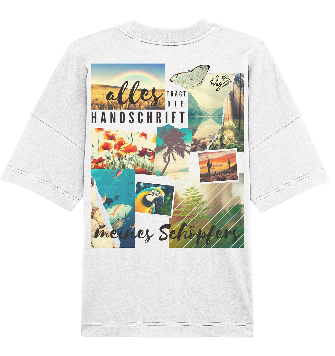 Handschrift des Schöpfers (Backprint) - Organic Oversize Shirt