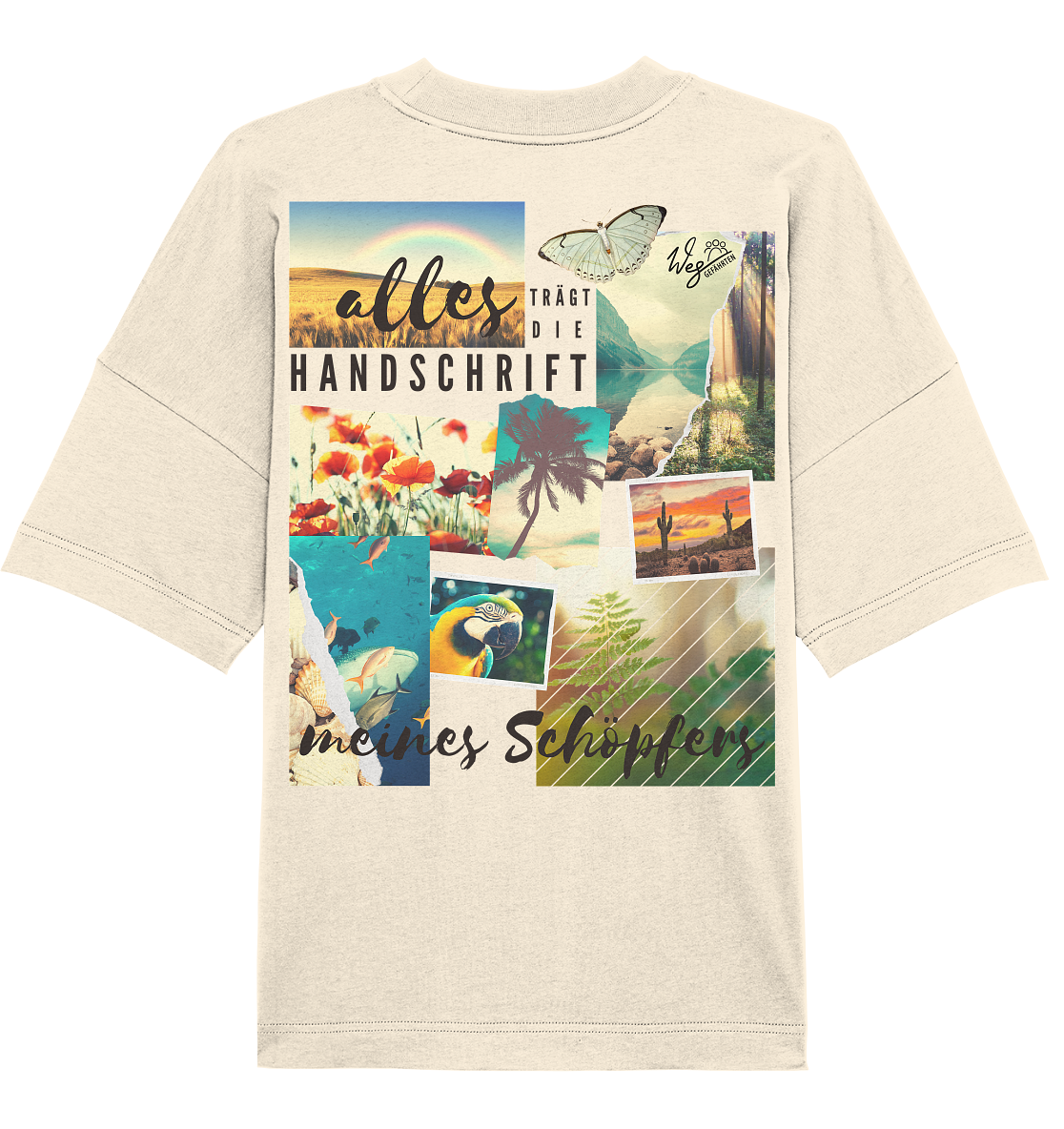 Handschrift des Schöpfers (Backprint) - Organic Oversize Shirt