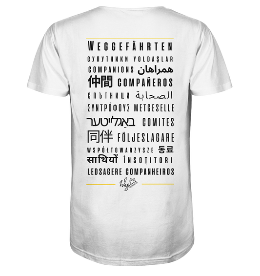 Weggefährten Sprachen (schwarz / Backprint) - Organic Shirt